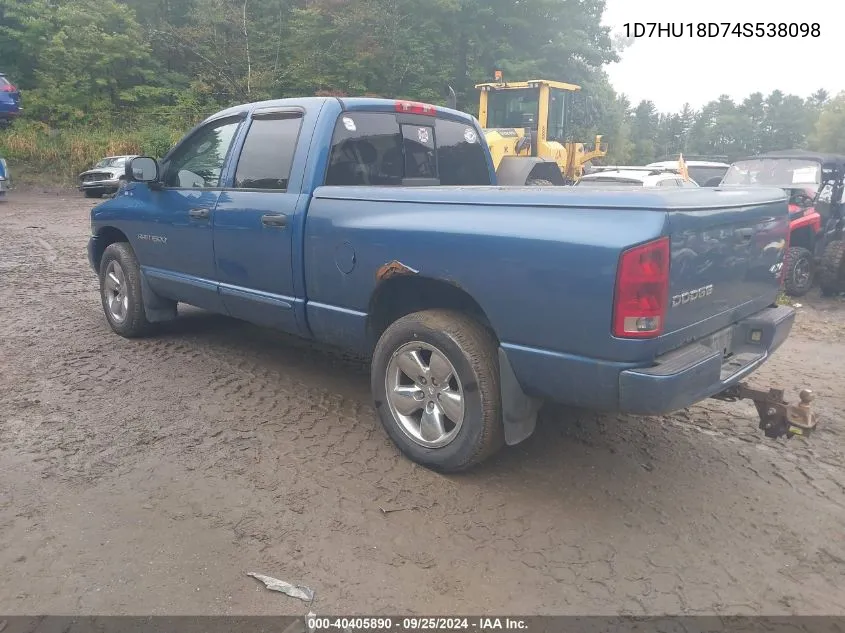 2004 Dodge Ram 1500 Slt/Laramie VIN: 1D7HU18D74S538098 Lot: 40405890