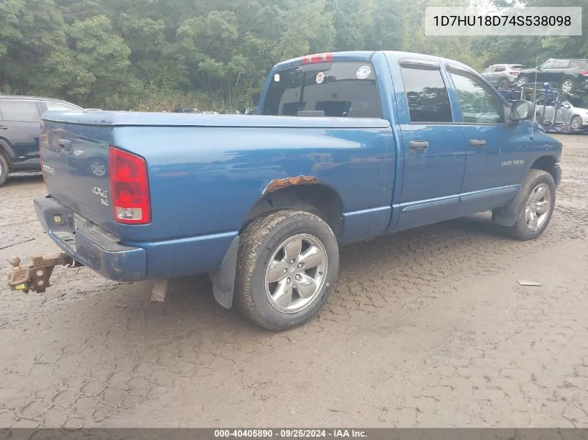 1D7HU18D74S538098 2004 Dodge Ram 1500 Slt/Laramie