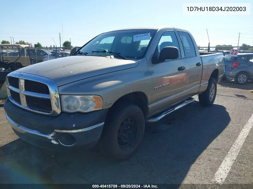 2004 Dodge Ram 1500 Slt/Laramie VIN: 1D7HU18D34J202003 Lot: 40415709