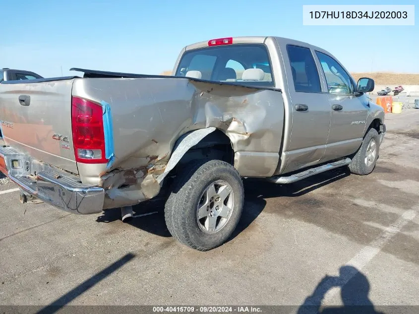 2004 Dodge Ram 1500 Slt/Laramie VIN: 1D7HU18D34J202003 Lot: 40415709