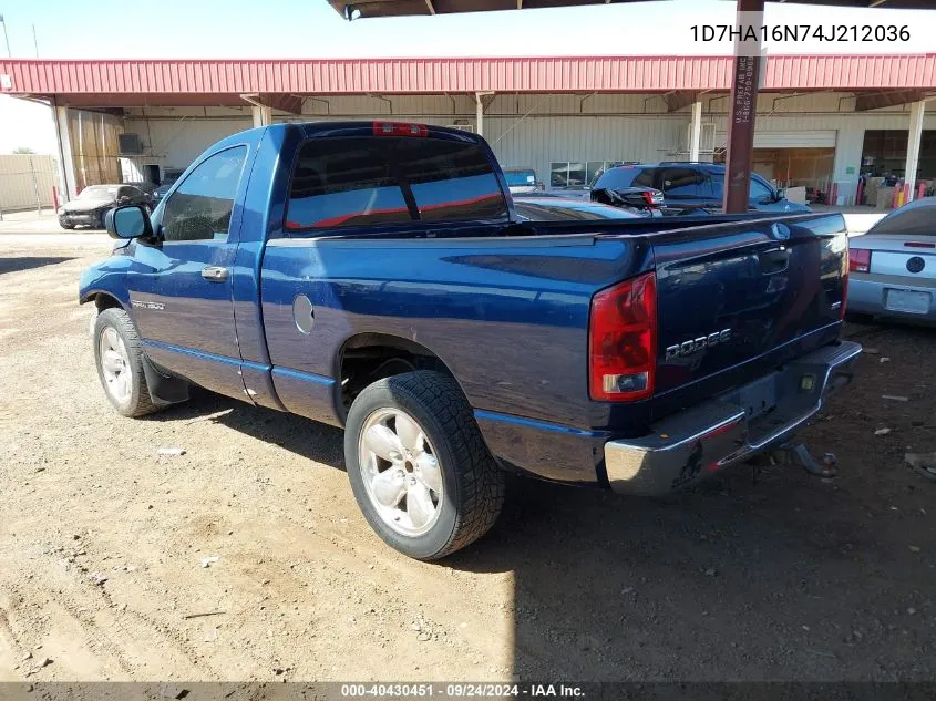 2004 Dodge Ram 1500 St/Slt VIN: 1D7HA16N74J212036 Lot: 40430451