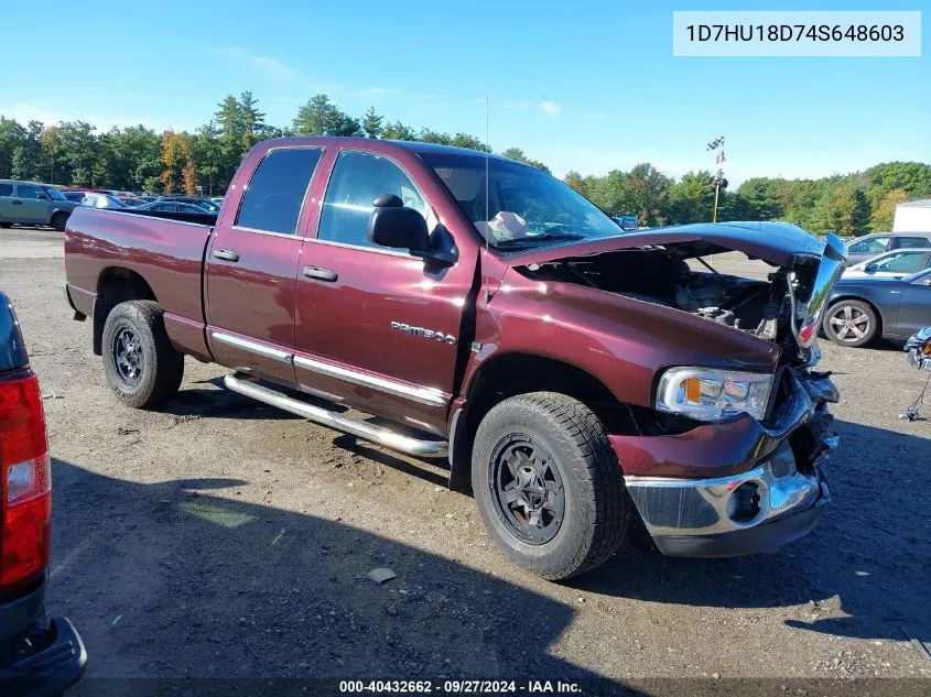 2004 Dodge Ram 1500 Slt/Laramie VIN: 1D7HU18D74S648603 Lot: 40432662