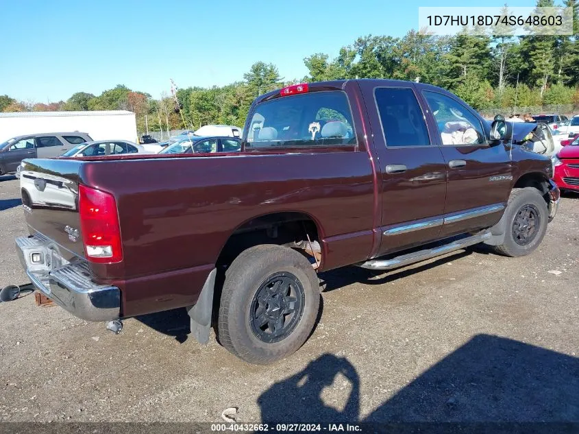 2004 Dodge Ram 1500 Slt/Laramie VIN: 1D7HU18D74S648603 Lot: 40432662