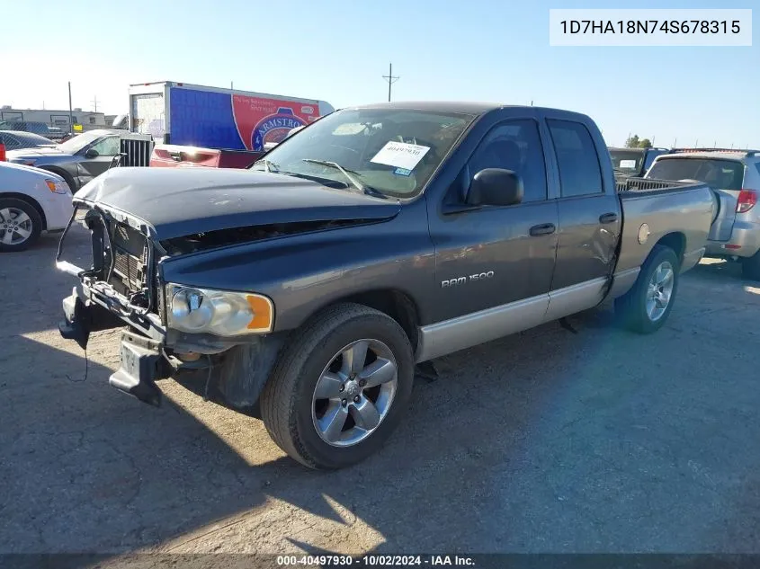 2004 Dodge Ram 1500 Slt/Laramie VIN: 1D7HA18N74S678315 Lot: 40497930