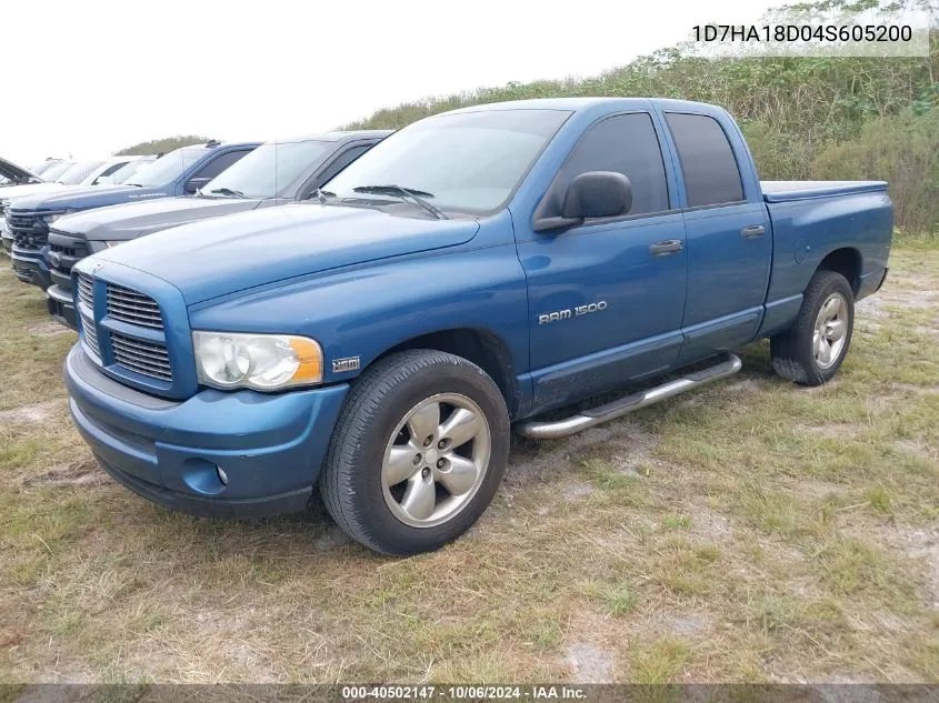 2004 Dodge Ram 1500 Slt/Laramie VIN: 1D7HA18D04S605200 Lot: 40502147