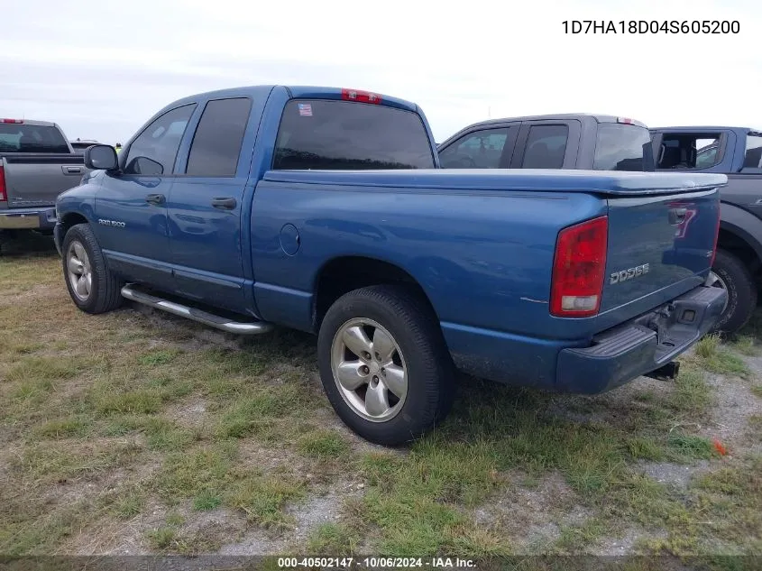 2004 Dodge Ram 1500 Slt/Laramie VIN: 1D7HA18D04S605200 Lot: 40502147