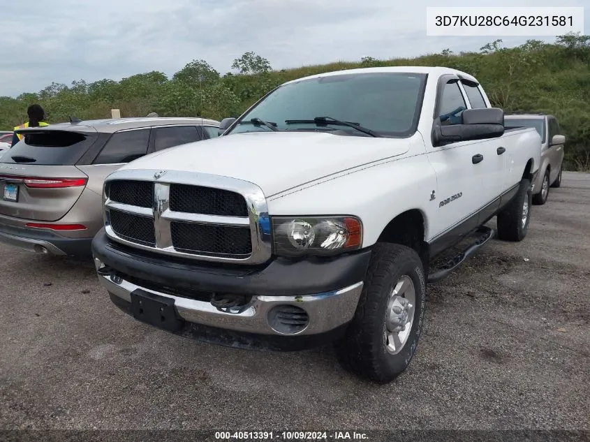 2004 Dodge Ram 2500 St/Slt VIN: 3D7KU28C64G231581 Lot: 40513391