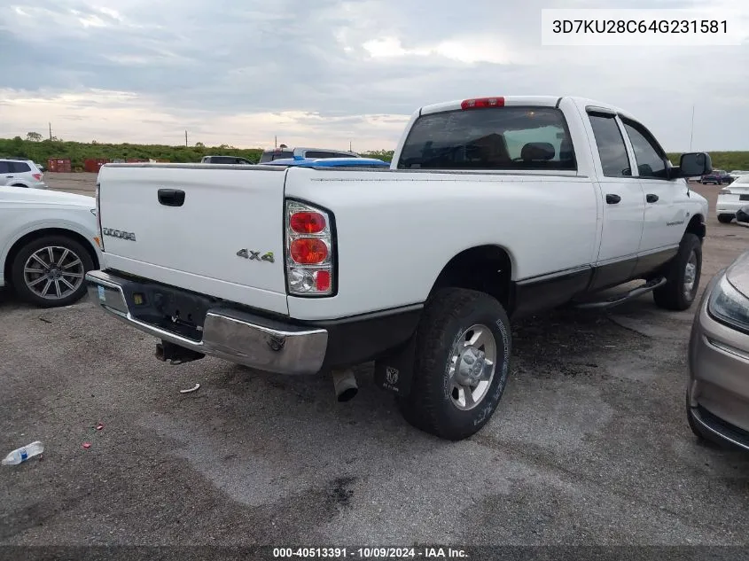 2004 Dodge Ram 2500 St/Slt VIN: 3D7KU28C64G231581 Lot: 40513391