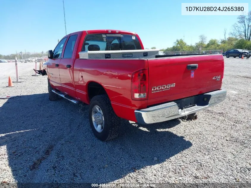 2004 Dodge Ram 2500 Slt/Laramie VIN: 1D7KU28D24J265380 Lot: 40534130