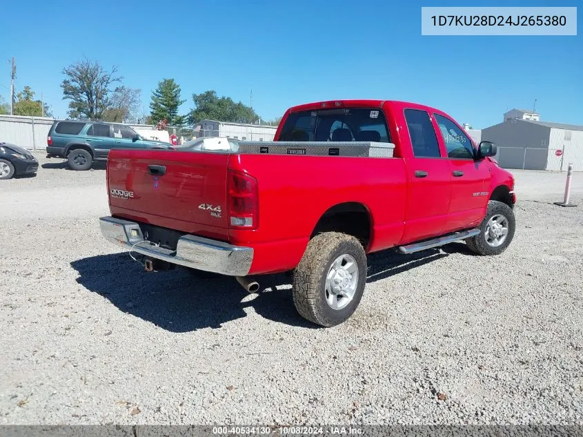 2004 Dodge Ram 2500 Slt/Laramie VIN: 1D7KU28D24J265380 Lot: 40534130