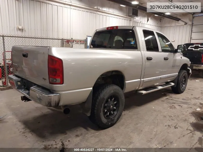 2004 Dodge Ram 2500 St/Slt VIN: 3D7KU28C94G201510 Lot: 40534227