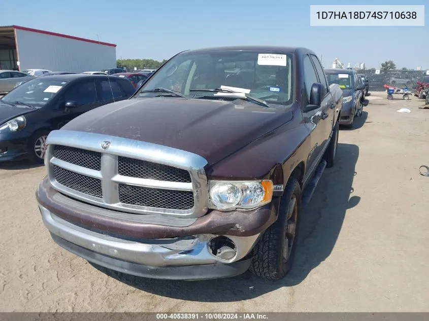 2004 Dodge Ram 1500 Slt/Laramie VIN: 1D7HA18D74S710638 Lot: 40538391