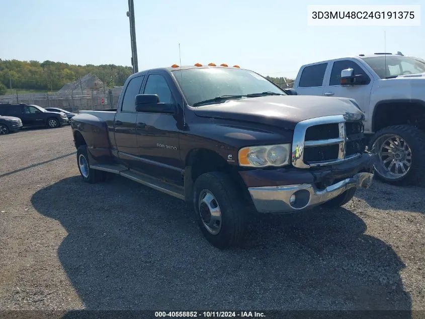 2004 Dodge Ram 3500 St/Slt VIN: 3D3MU48C24G191375 Lot: 40558852