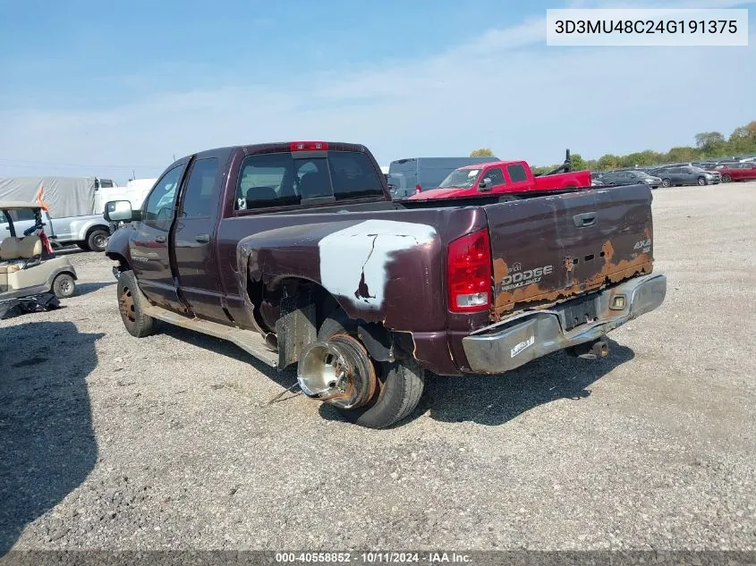 2004 Dodge Ram 3500 St/Slt VIN: 3D3MU48C24G191375 Lot: 40558852