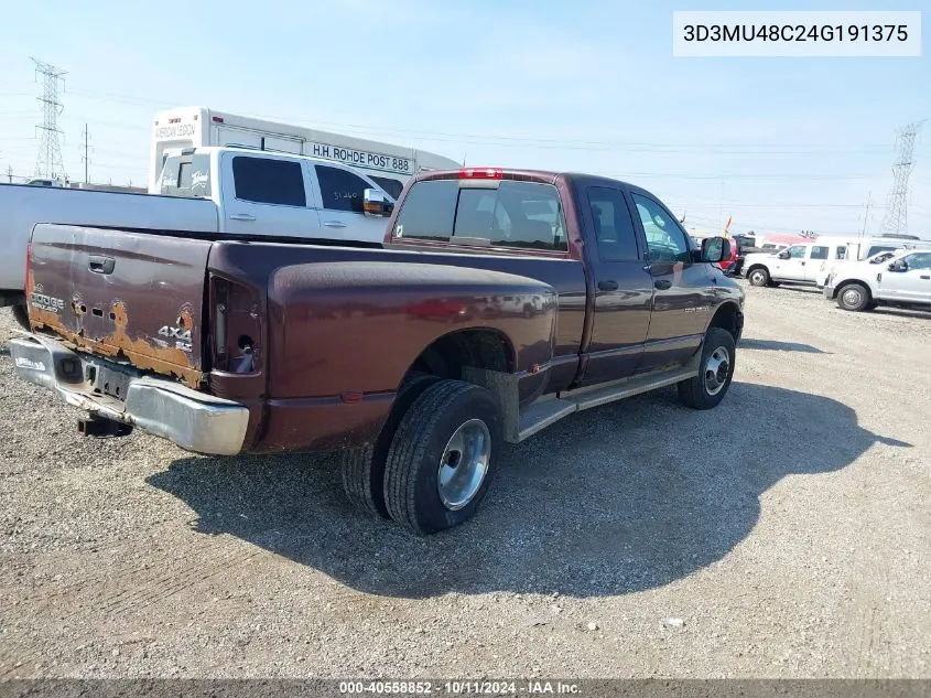 2004 Dodge Ram 3500 St/Slt VIN: 3D3MU48C24G191375 Lot: 40558852