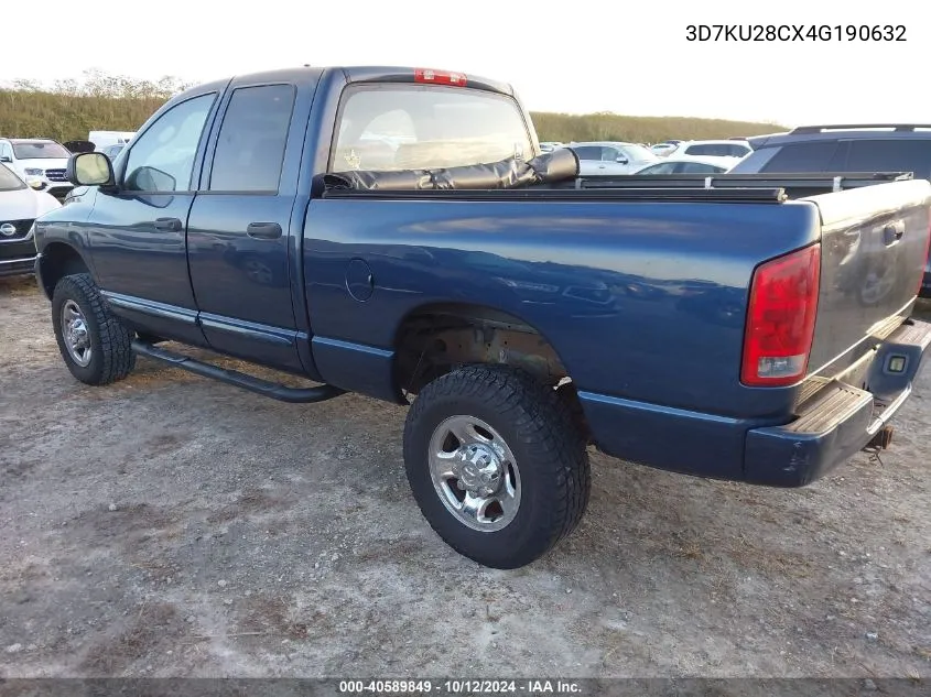 2004 Dodge Ram 2500 St/Slt VIN: 3D7KU28CX4G190632 Lot: 40589849