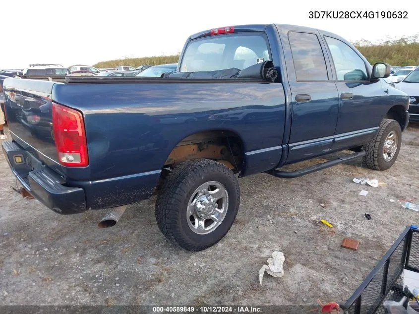 2004 Dodge Ram 2500 St/Slt VIN: 3D7KU28CX4G190632 Lot: 40589849