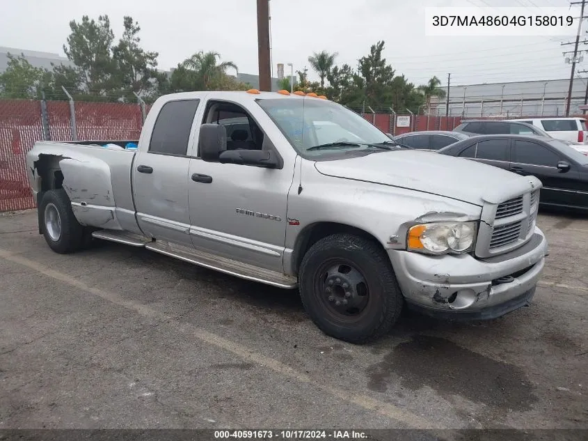 2004 Dodge Ram 3500 Slt/Laramie VIN: 3D7MA48604G158019 Lot: 40591673