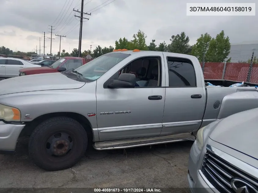 2004 Dodge Ram 3500 Slt/Laramie VIN: 3D7MA48604G158019 Lot: 40591673