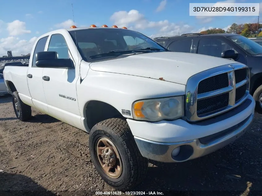 2004 Dodge Ram 2500 Slt/Laramie VIN: 3D7KU28D94G199315 Lot: 40613625