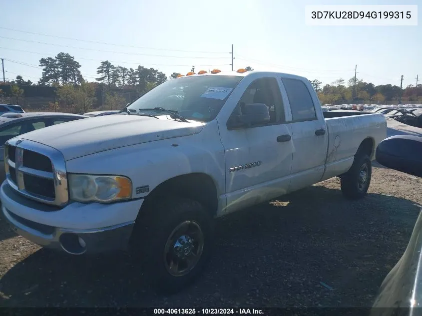 2004 Dodge Ram 2500 Slt/Laramie VIN: 3D7KU28D94G199315 Lot: 40613625