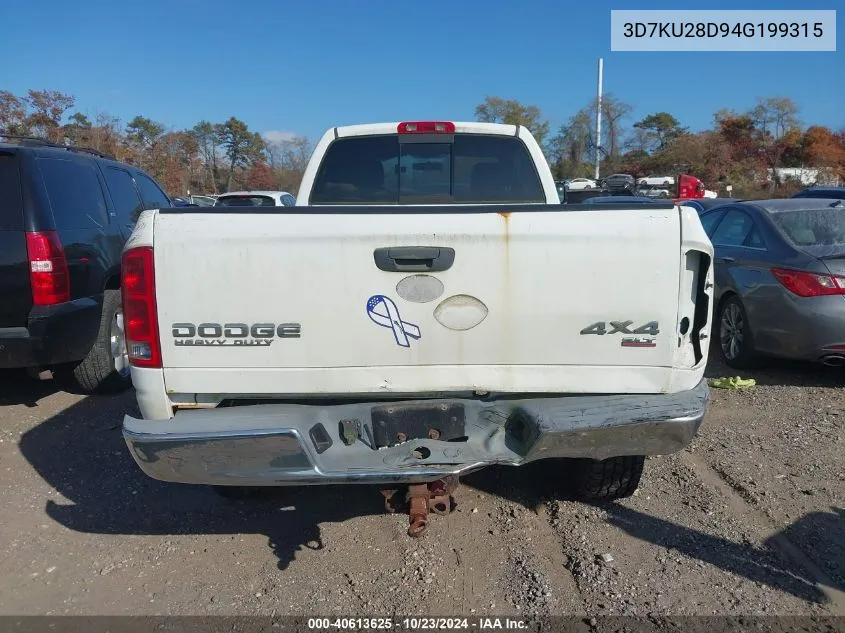 3D7KU28D94G199315 2004 Dodge Ram 2500 Slt/Laramie