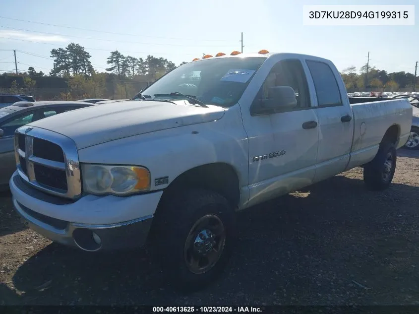 2004 Dodge Ram 2500 Slt/Laramie VIN: 3D7KU28D94G199315 Lot: 40613625