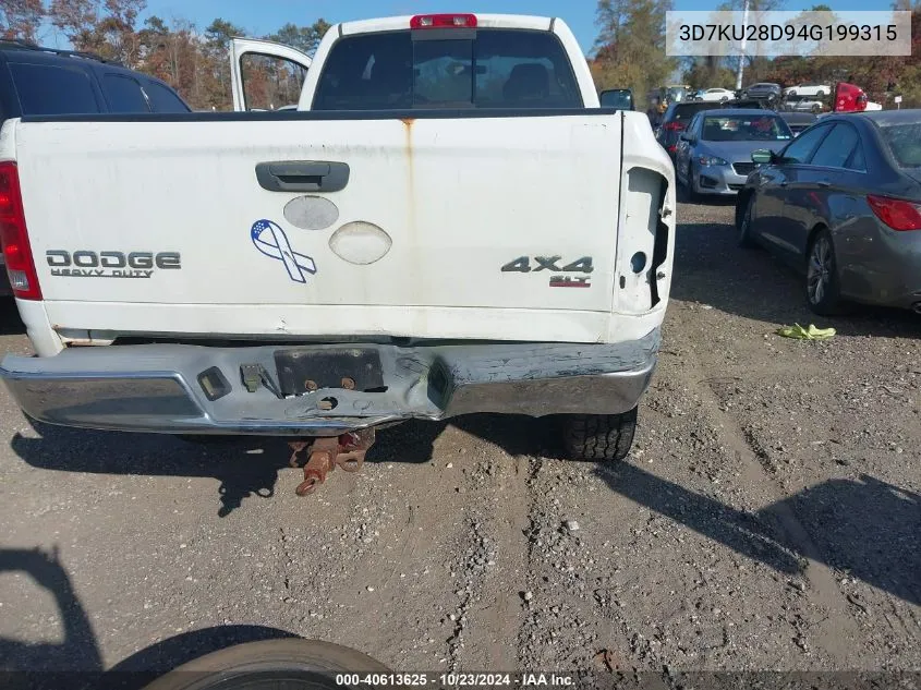 3D7KU28D94G199315 2004 Dodge Ram 2500 Slt/Laramie