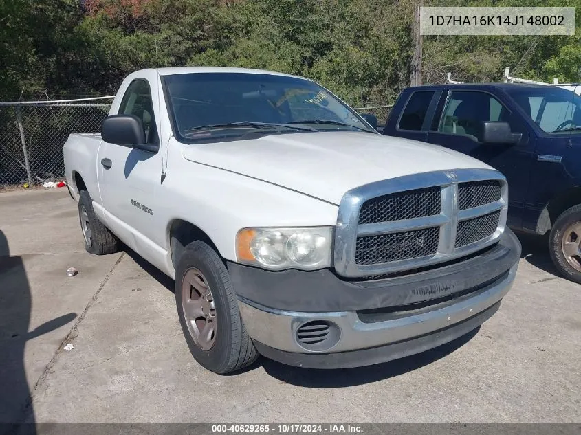 2004 Dodge Ram 1500 St VIN: 1D7HA16K14J148002 Lot: 40629265