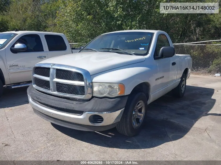 2004 Dodge Ram 1500 St VIN: 1D7HA16K14J148002 Lot: 40629265