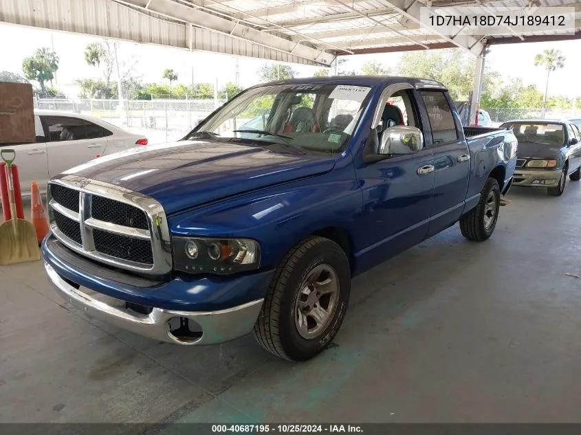 2004 Dodge Ram 1500 St VIN: 1D7HA18D74J189412 Lot: 40687195