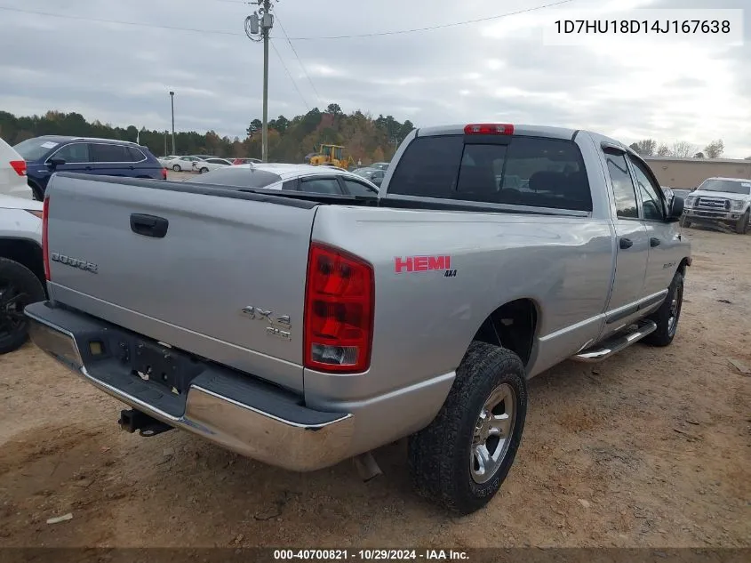 2004 Dodge Ram 1500 Slt/Laramie VIN: 1D7HU18D14J167638 Lot: 40700821