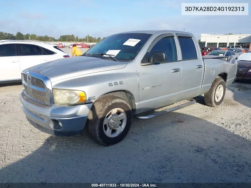 2004 Dodge Ram 2500 Slt/Laramie VIN: 3D7KA28D24G192313 Lot: 40711933