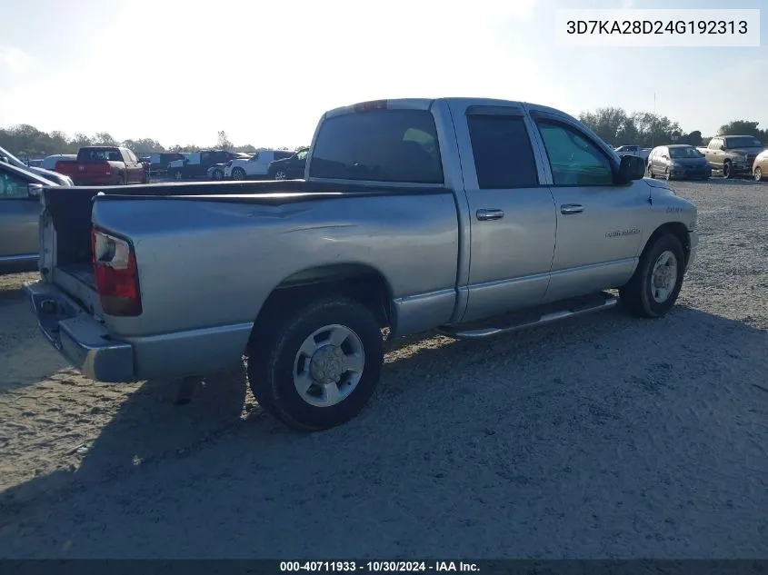 2004 Dodge Ram 2500 Slt/Laramie VIN: 3D7KA28D24G192313 Lot: 40711933