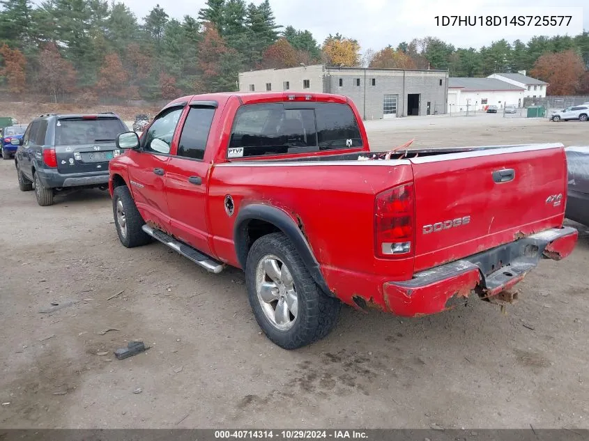 2004 Dodge Ram 1500 Slt/Laramie VIN: 1D7HU18D14S725577 Lot: 40714314