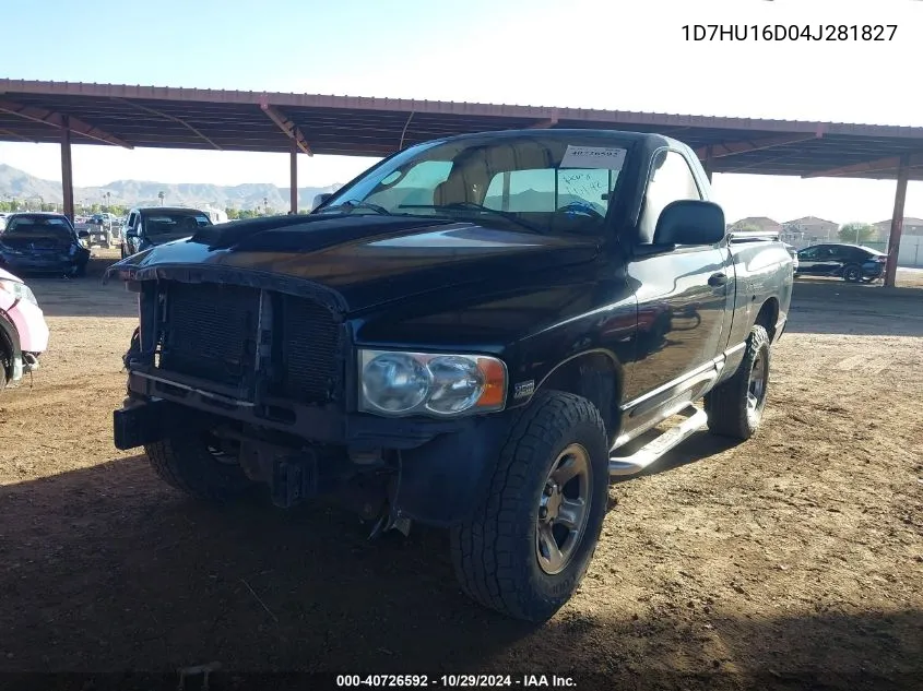 2004 Dodge Ram 1500 Slt/Laramie VIN: 1D7HU16D04J281827 Lot: 40726592