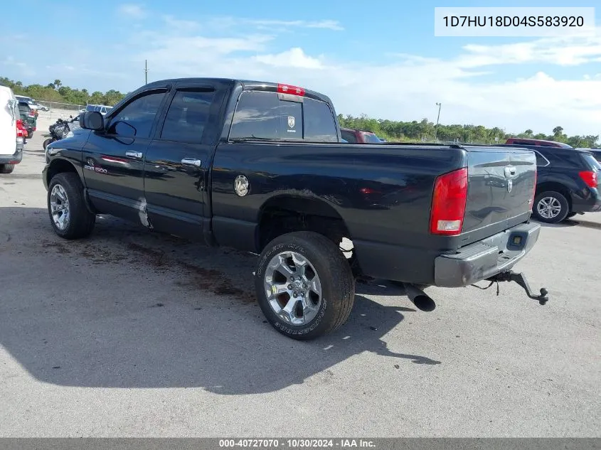 2004 Dodge Ram 1500 Slt VIN: 1D7HU18D04S583920 Lot: 40727070