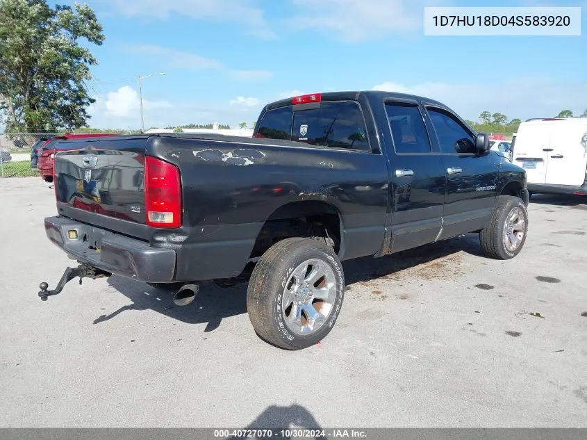 2004 Dodge Ram 1500 Slt VIN: 1D7HU18D04S583920 Lot: 40727070