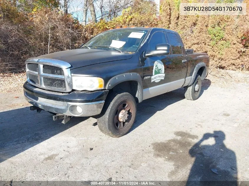 2004 Dodge Ram 2500 VIN: 3B7KU28D54G170670 Lot: 40739104