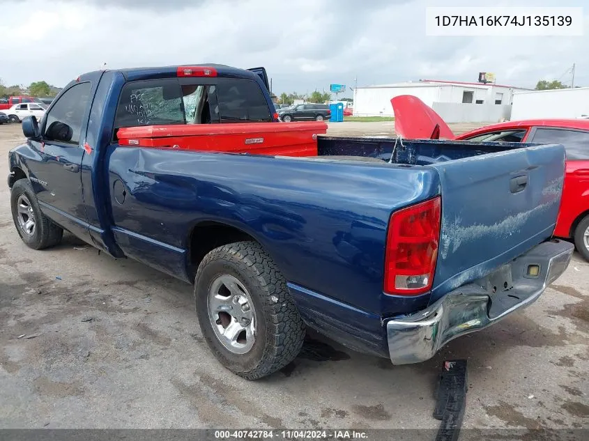 2004 Dodge Ram 1500 St VIN: 1D7HA16K74J135139 Lot: 40742784