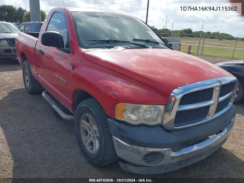 2004 Dodge Ram 1500 St VIN: 1D7HA16K94J115362 Lot: 40743936