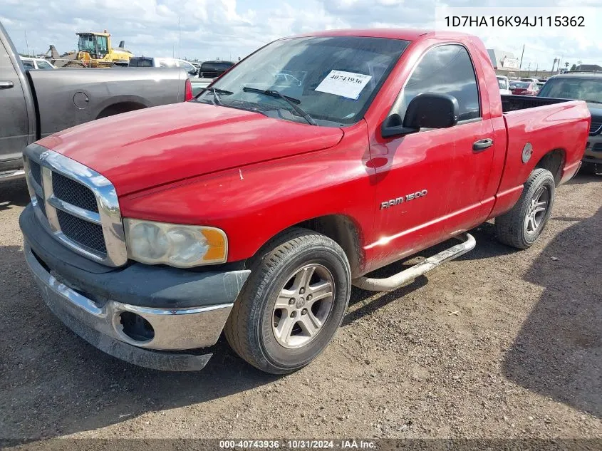 2004 Dodge Ram 1500 St VIN: 1D7HA16K94J115362 Lot: 40743936