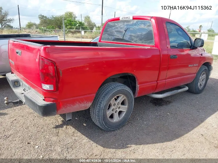 2004 Dodge Ram 1500 St VIN: 1D7HA16K94J115362 Lot: 40743936