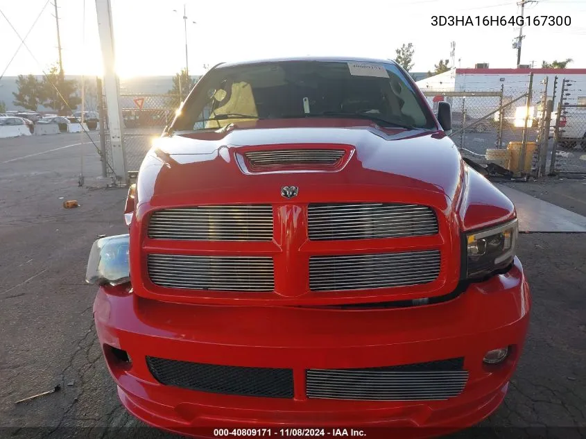 2004 Dodge Ram 1500 Srt-10 VIN: 3D3HA16H64G167300 Lot: 40809171