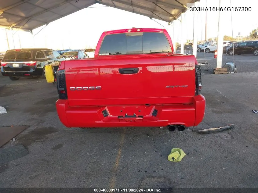 2004 Dodge Ram 1500 Srt-10 VIN: 3D3HA16H64G167300 Lot: 40809171