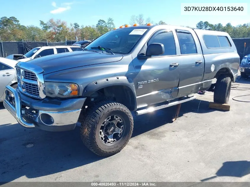 2004 Dodge Ram 2500 Slt/Laramie VIN: 3D7KU28DX4G153640 Lot: 40820493