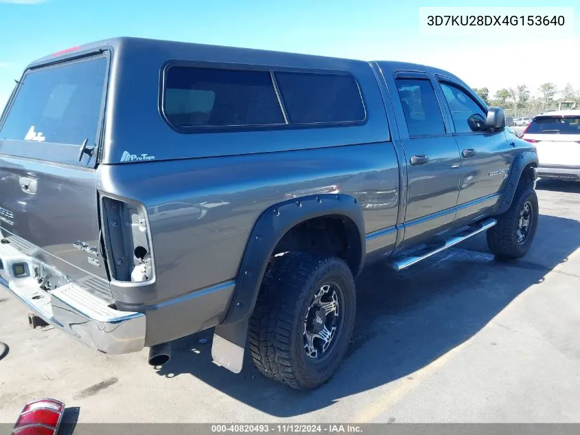 2004 Dodge Ram 2500 Slt/Laramie VIN: 3D7KU28DX4G153640 Lot: 40820493