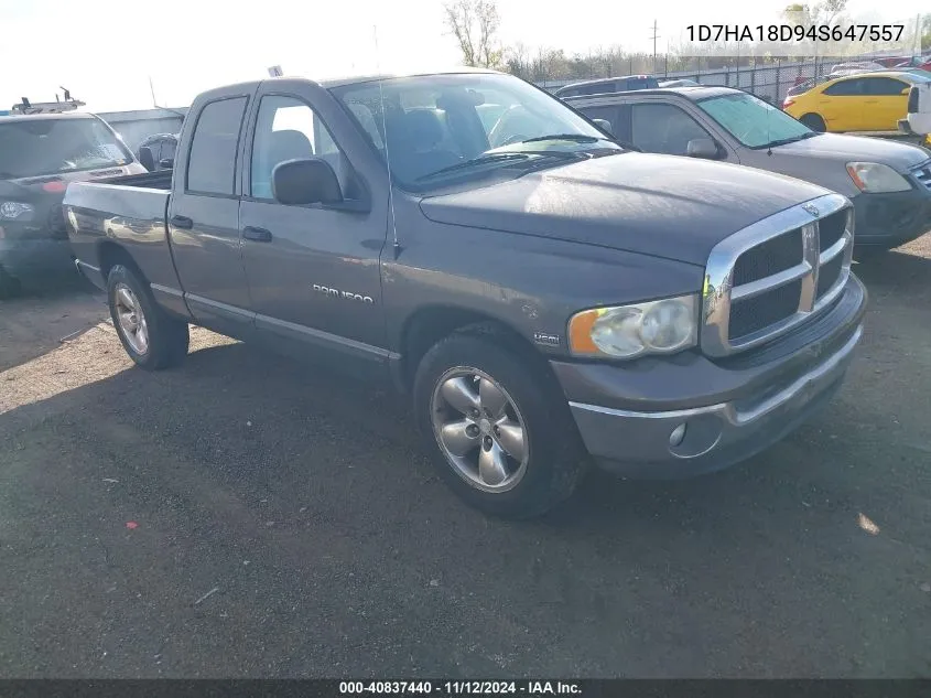 2004 Dodge Ram 1500 Slt/Laramie VIN: 1D7HA18D94S647557 Lot: 40837440