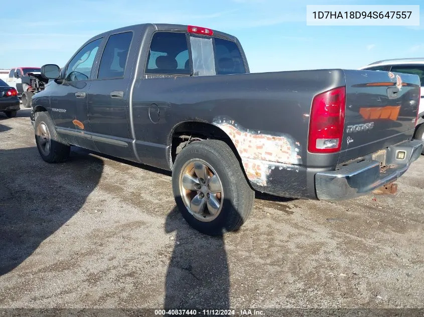 2004 Dodge Ram 1500 Slt/Laramie VIN: 1D7HA18D94S647557 Lot: 40837440