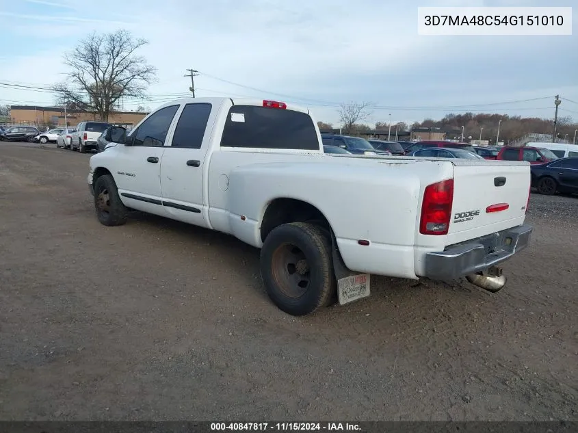 2004 Dodge Ram 3500 Slt VIN: 3D7MA48C54G151010 Lot: 40847817